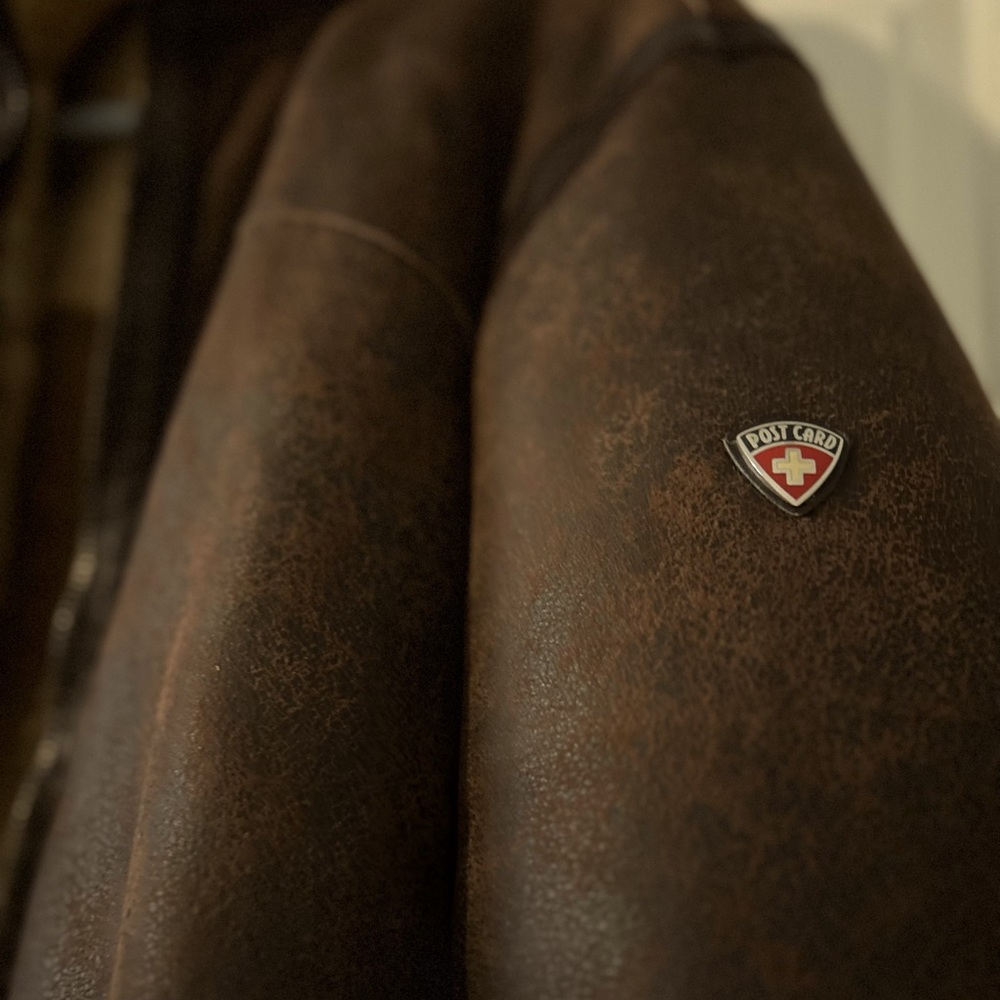 Postcard leather/fur men’s bomber jacket